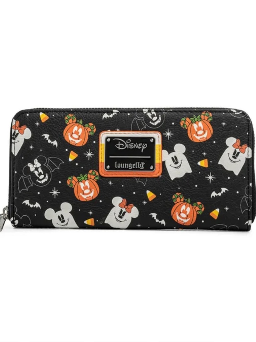Loungefly Black Halloween Mickey & Pumpkins Zip Wallet